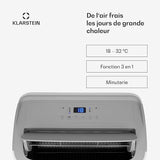 Ar Condicionado Móvel Klarstein 12000 BTU – Classe A+, R290, SEER 13, Silencioso 63 dB