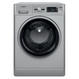 Lave-linge Whirlpool FFBP10469SBSVFR avec porte en verre et commandes numériques, vue de face.