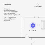 Ar Condicionado Móvel Klarstein 12000 BTU – Classe A+, R290, SEER 13, Silencioso 63 dB